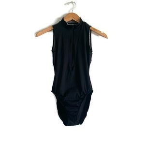 Motionwear MA black and grey zip up leotard